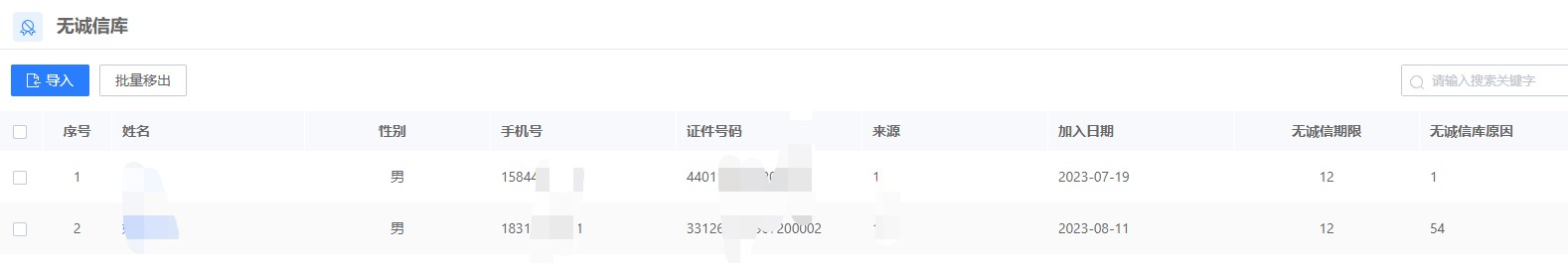 無誠信數據庫建立